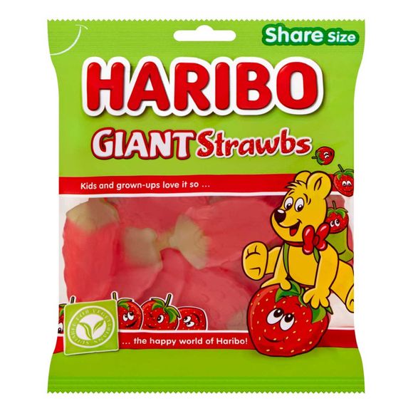 Haribo Giant Strawbs Bag 175g